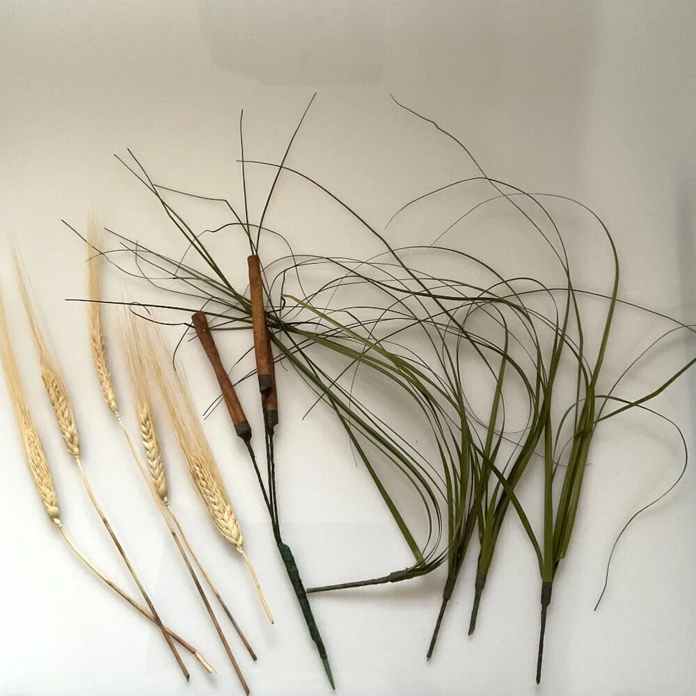NEW DIY CRAFT BUNDLE WHEAT STALKS FAUX FEATHER GRASS STICK STEMS